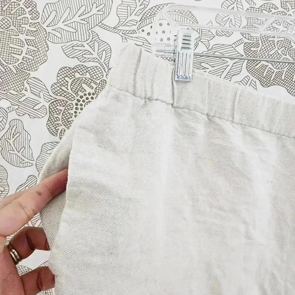 J. jill Linen Blend Leaves Embroidered Hem Women's Capri Pants XLP Beige - Picture 3 of 8